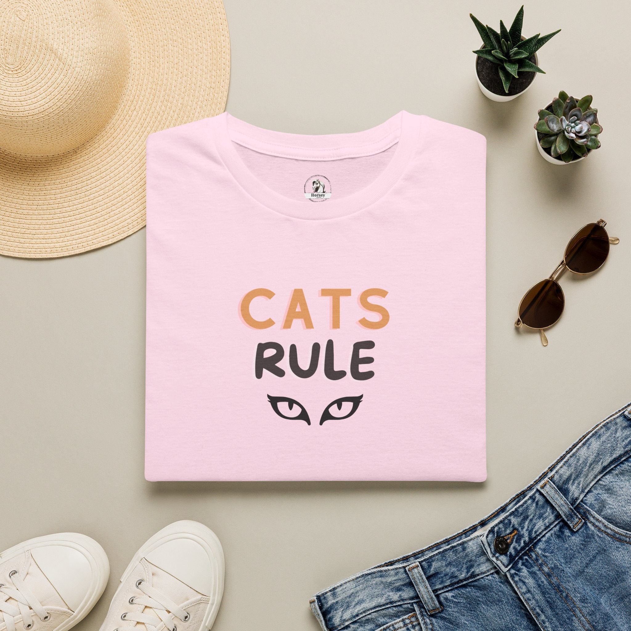 Cats Rule T‑Shirt — Cute Cat Eyes Graphic Tee for Cat Lovers
