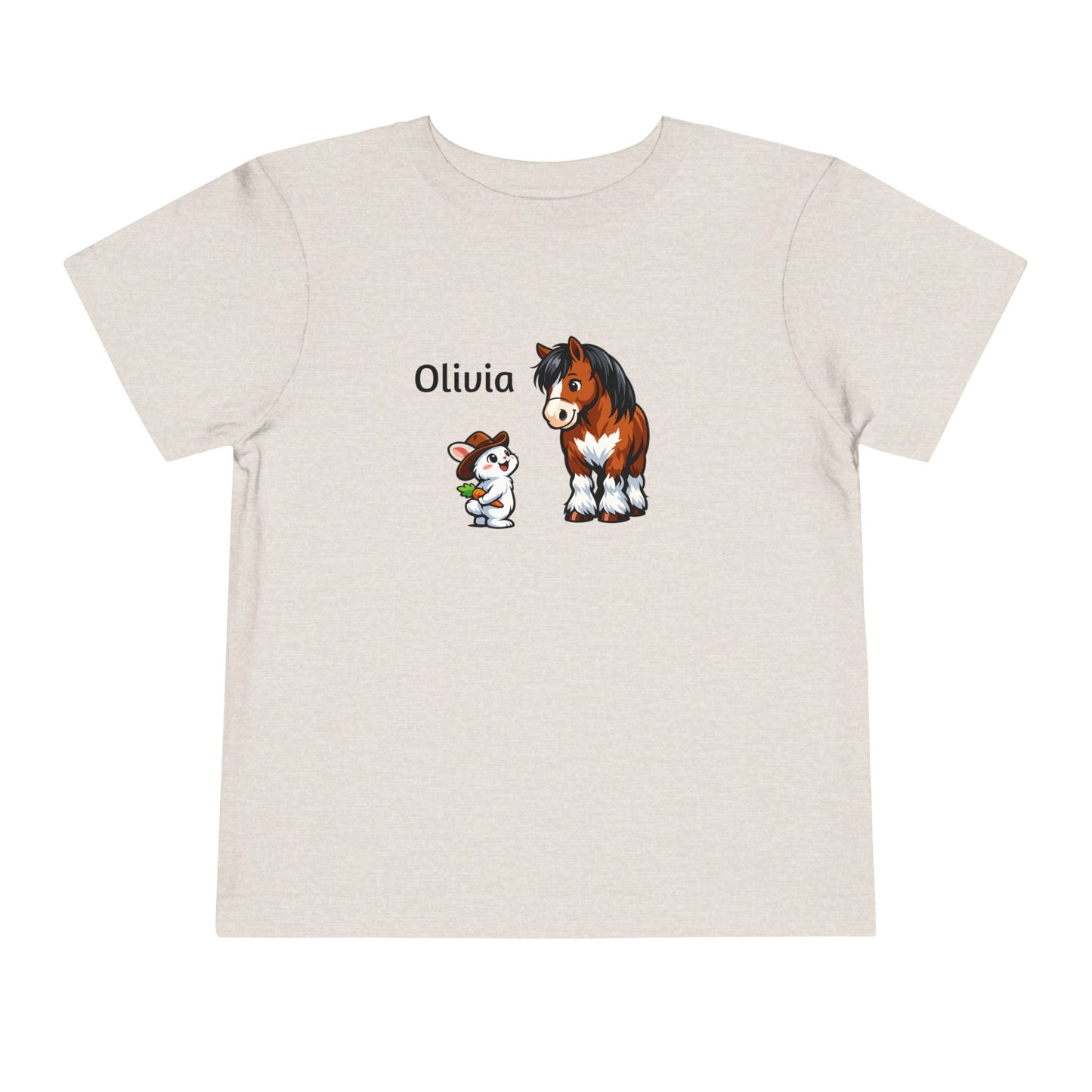 Toddler Tee - Personalized name with Pony & Bunny Cute Farm Animal Shirt
