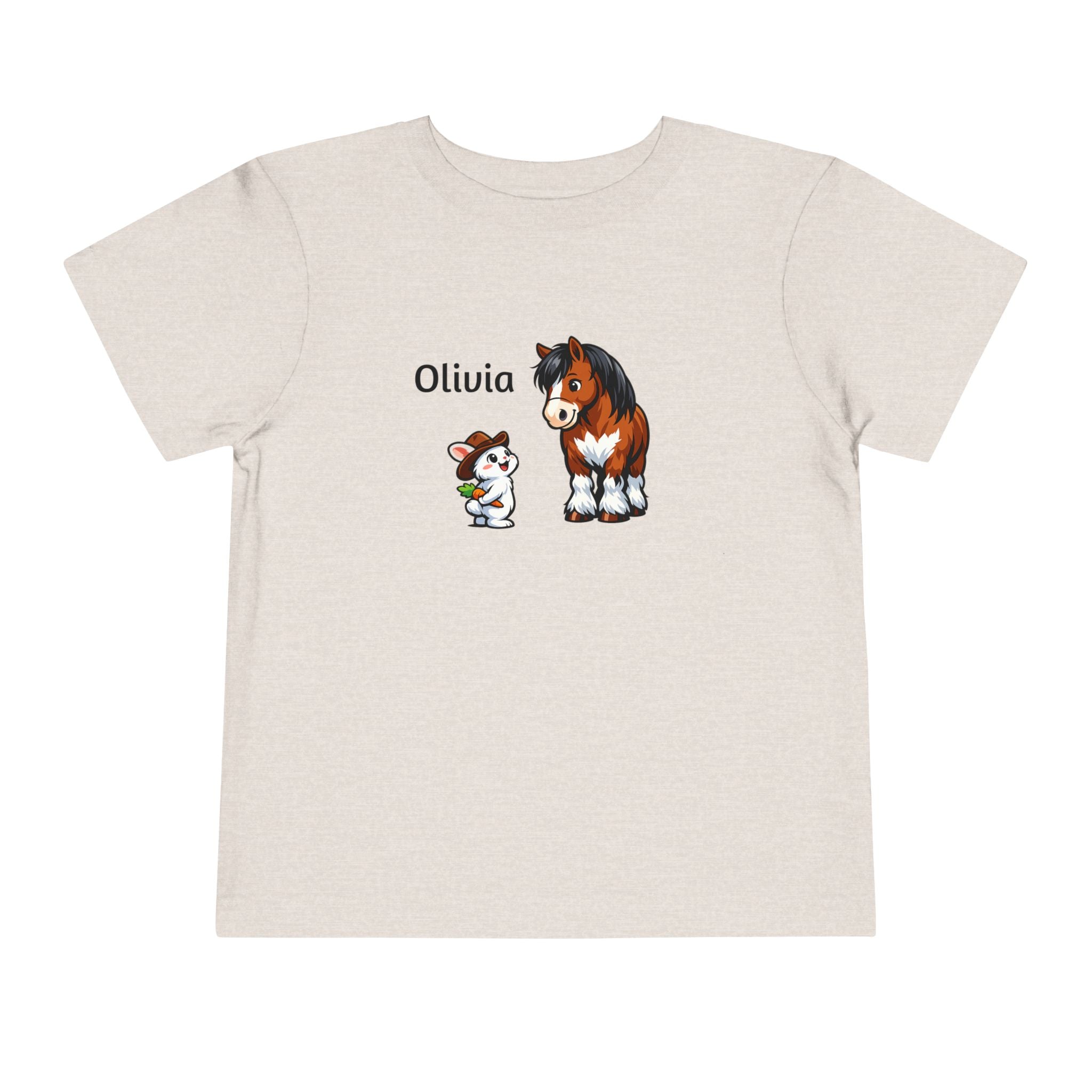 Toddler Tee - Personalized name with Pony & Bunny Cute Farm Animal Shirt