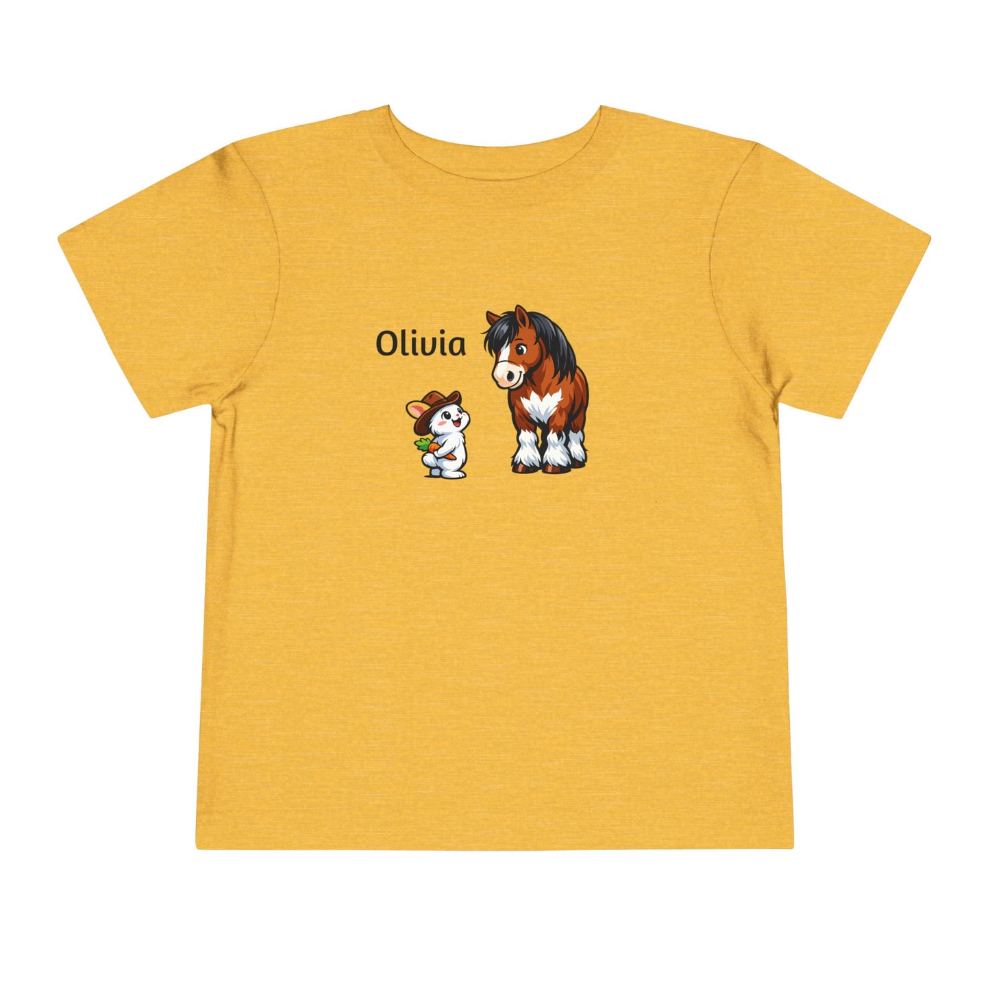 Toddler Tee - Personalized name with Pony & Bunny Cute Farm Animal Shirt