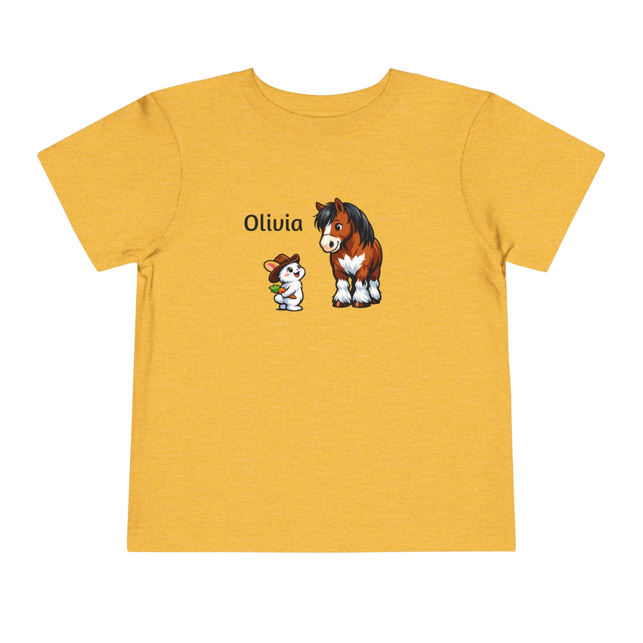 Toddler Tee - Personalized name with Pony & Bunny Cute Farm Animal Shirt